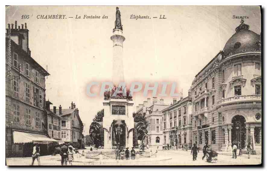 CPA Chambery (Savoie) La Fontaine des Elephants