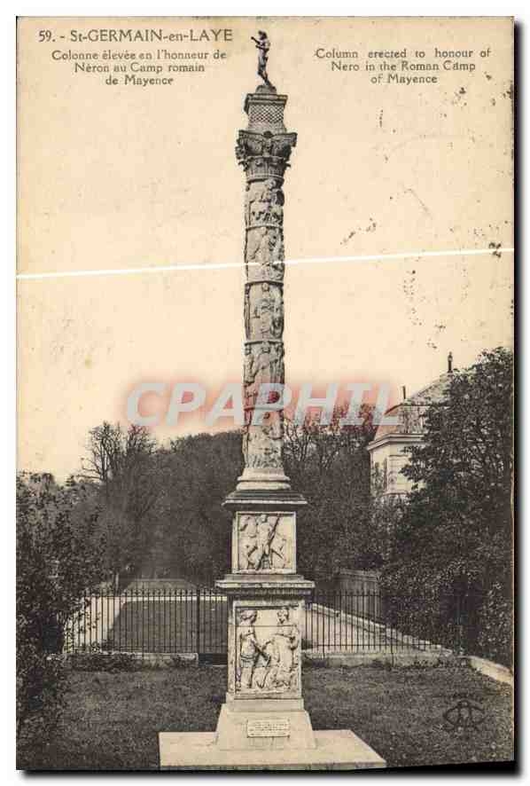 CPA Saint Germain en Laye Colonne elevee en l'honneur de Neron au Camp romain de Mayence