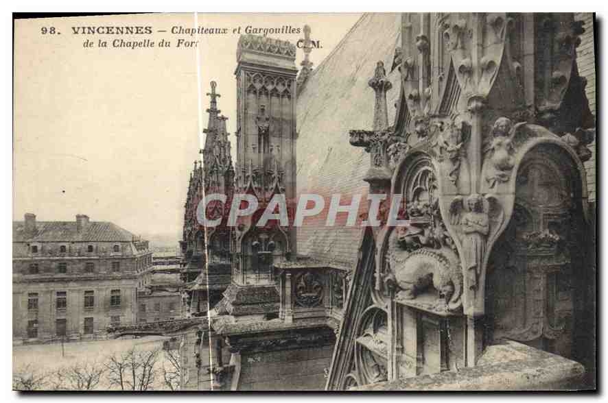 CPA Vincennes Chapiteaux et Gargouilles de la Chapelle du For