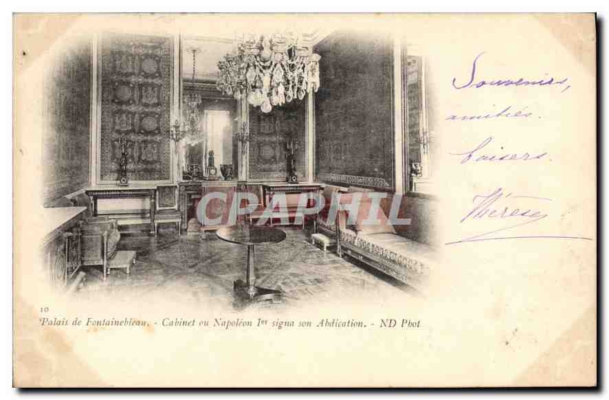 CPA Palais de Fontainebleau Cabinet ou Napoleon 1er signa son Abdication
