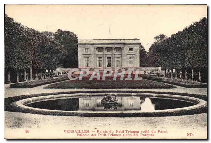 CPA Versailles Palais du Petit Trianon cote du Parc Palacio del Petit Trianon lado del Parque 