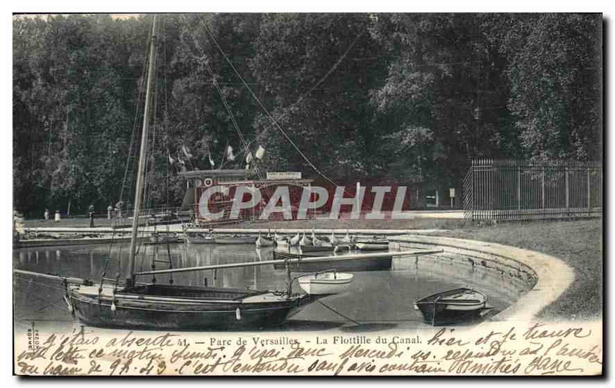 CPA Parc de Versailles La Flotille du Canal Bateau Voilier