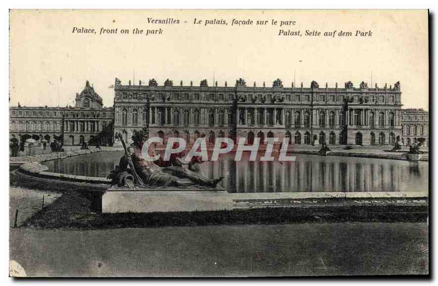 CPA Versailles Le Palais facade sur le Parc 