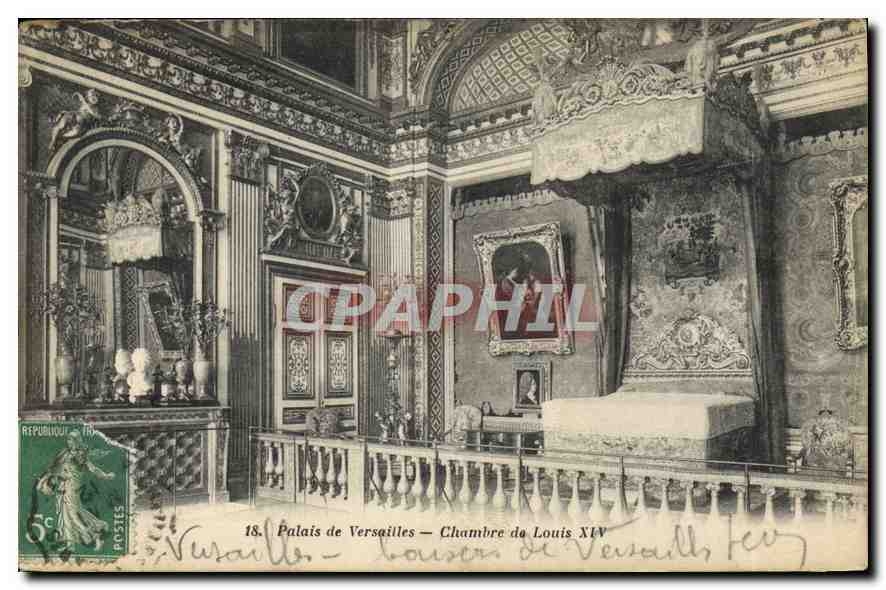 CPA Palais de Versailles Chambre de Louis XIV 