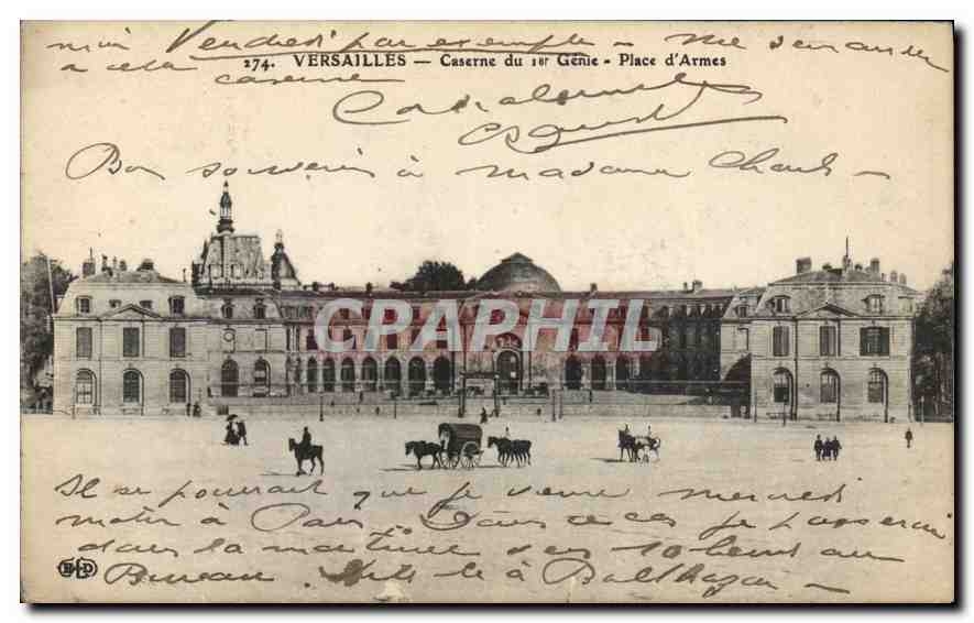 CPA Versailles Caserne du 1st Genie Place d'Armes 