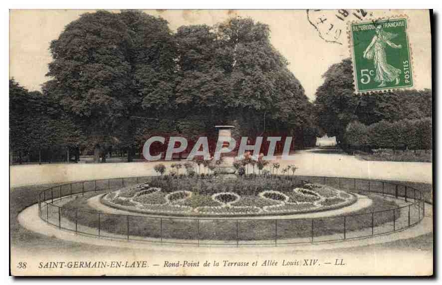 CPA Saint Germain en Laye Rond Point de la Terrasse et Allee Louis XIV