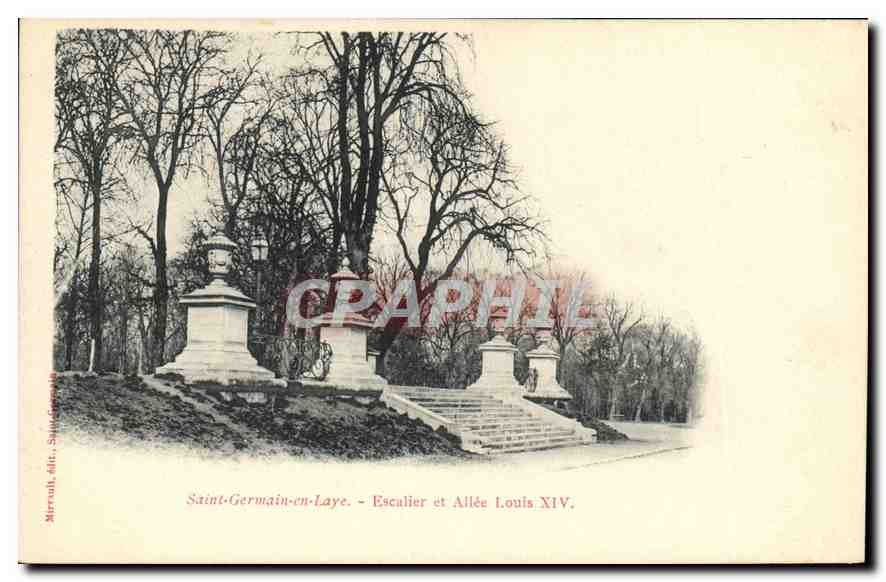 CPA Saint Germain en Laye Escalier et Allee Louis XIV