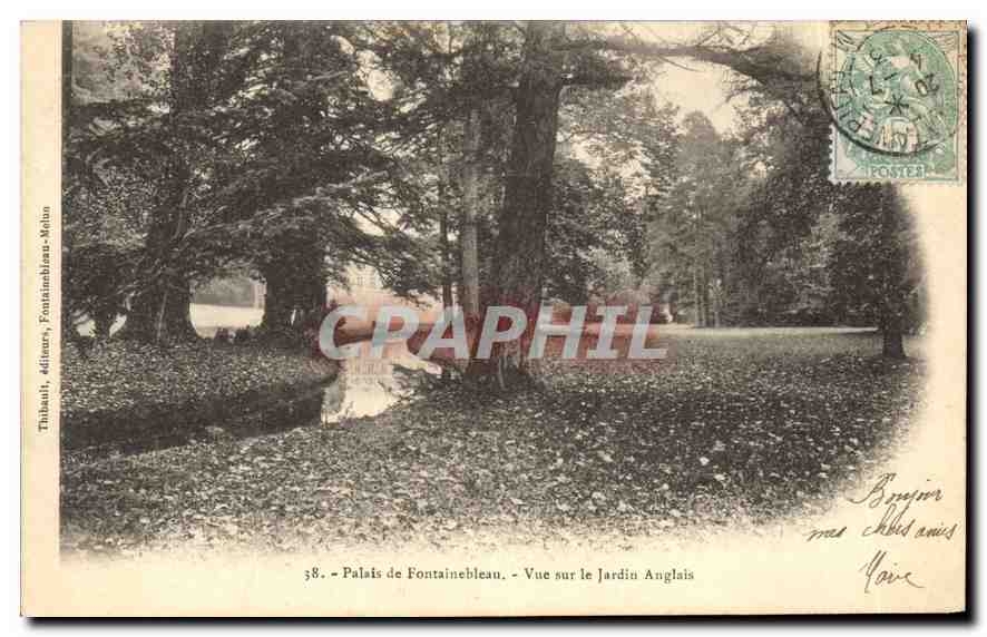 CPA Palais de Fonteinebleau Vue sur le Jardin Anglais