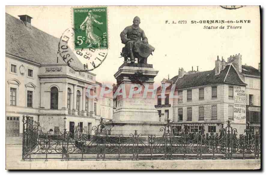 CPA St Germain en Laye Statue de Thiers