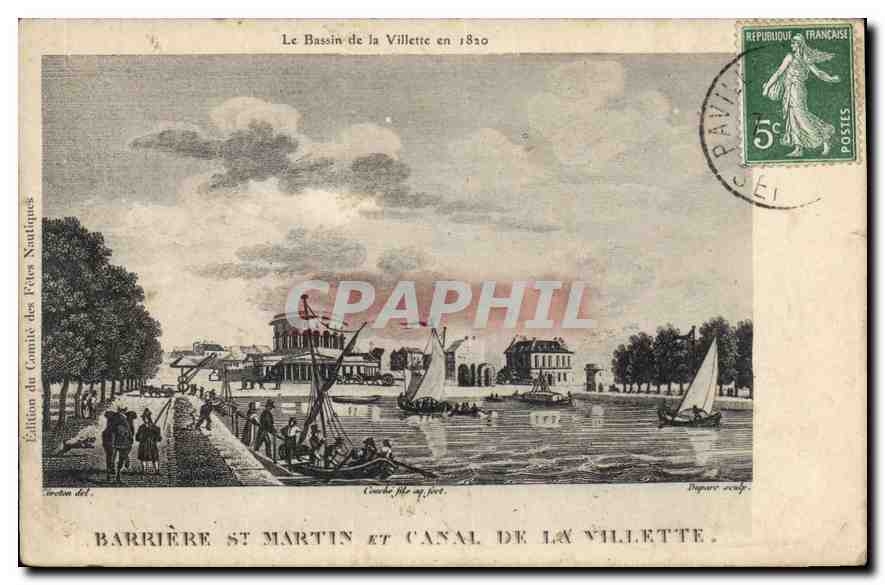 CPA Le Bassin de la Villette Barriere St Martin et Canal de la Villette