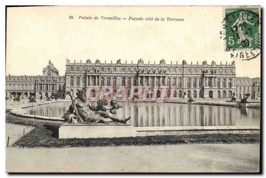 CPA Palais de Versailles Facade cote de la Terrasse 