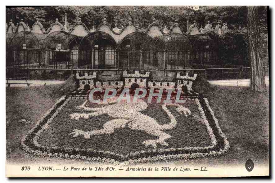 CPA Lyon Le Parc de la Tete d'Or Armoiries de la Ville de Lyon