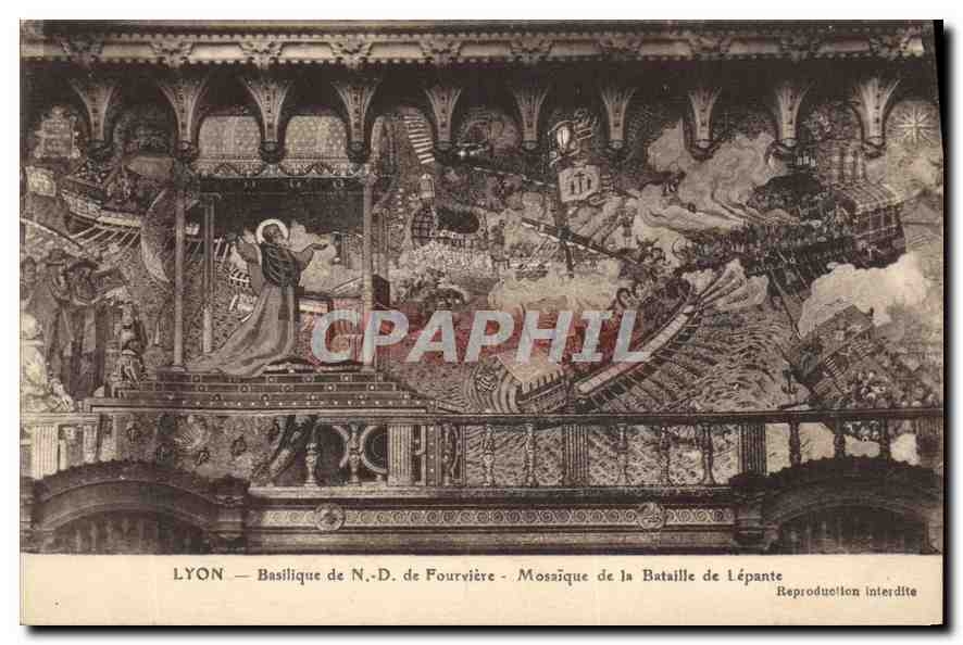 CPA Lyon Basilique de Notre Dame de Fourviere Mosaique de la Bataille de Lepante 