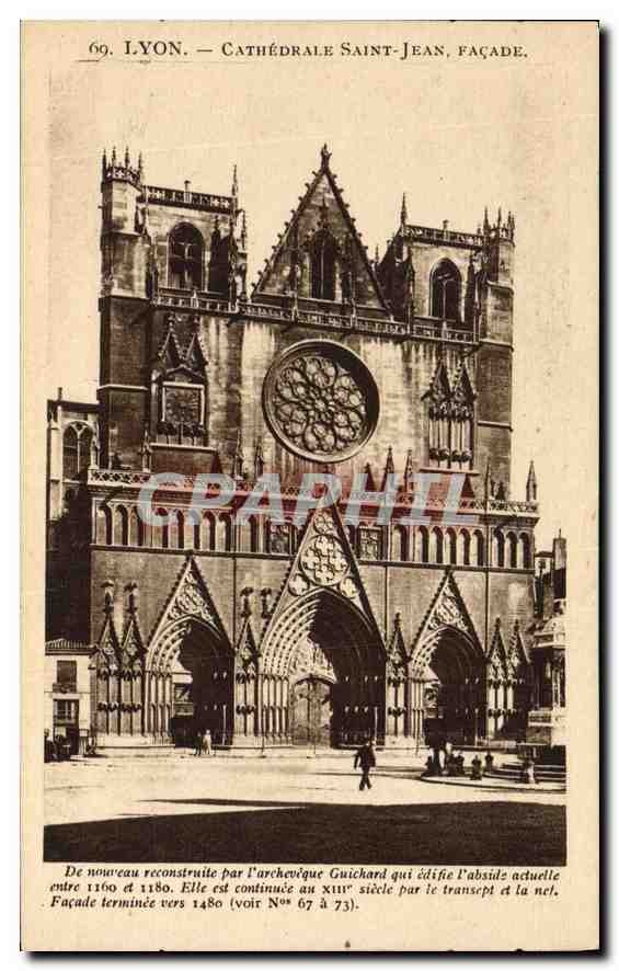 CPA Lyon Cathedrale Saint Jean Facade 
