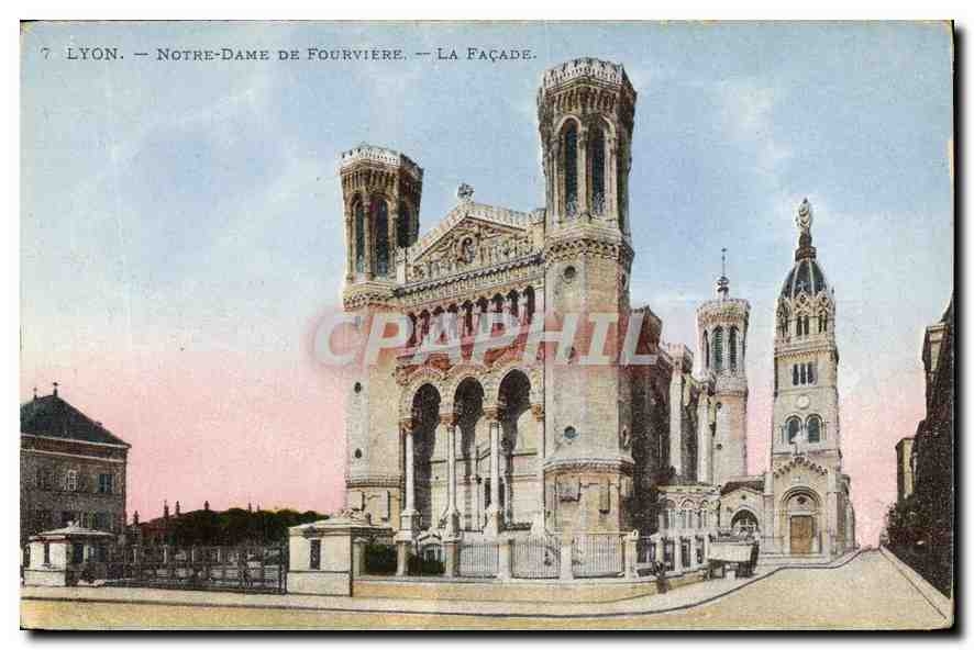 CPA Lyon Notre Dame de Fourviere La Facade 