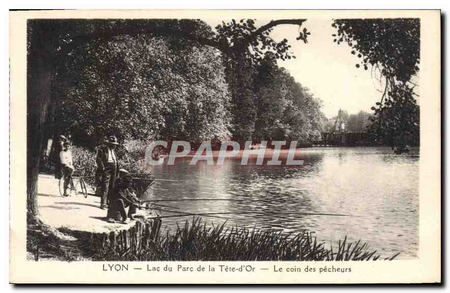 CPA Lyon Lac du Parc de la Tete d'Or Le Coin des Pecheurs Peche Pecheur