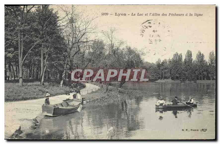 CPA Lyon Le Lac et l'Allee des Pecheurs a la Ligne 