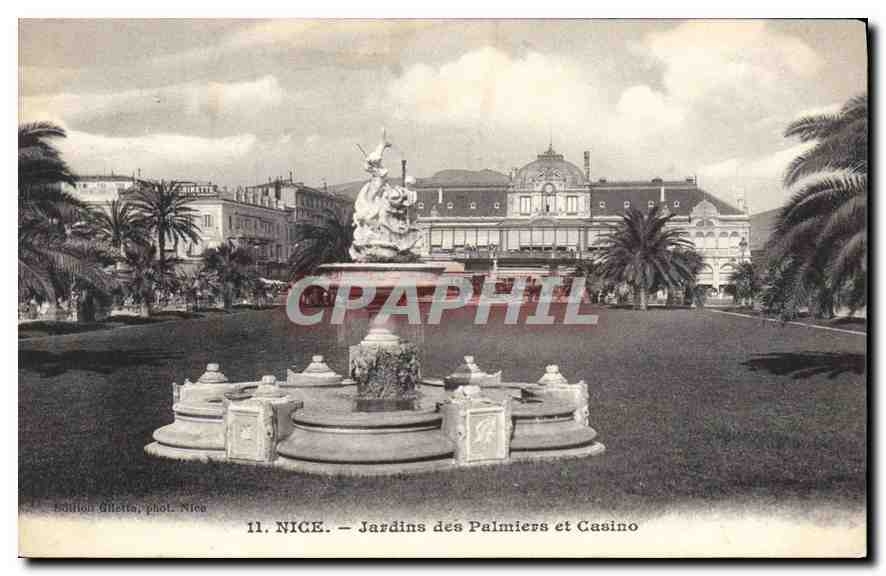 CPA Nice Jardins des Palmiers et Casino
