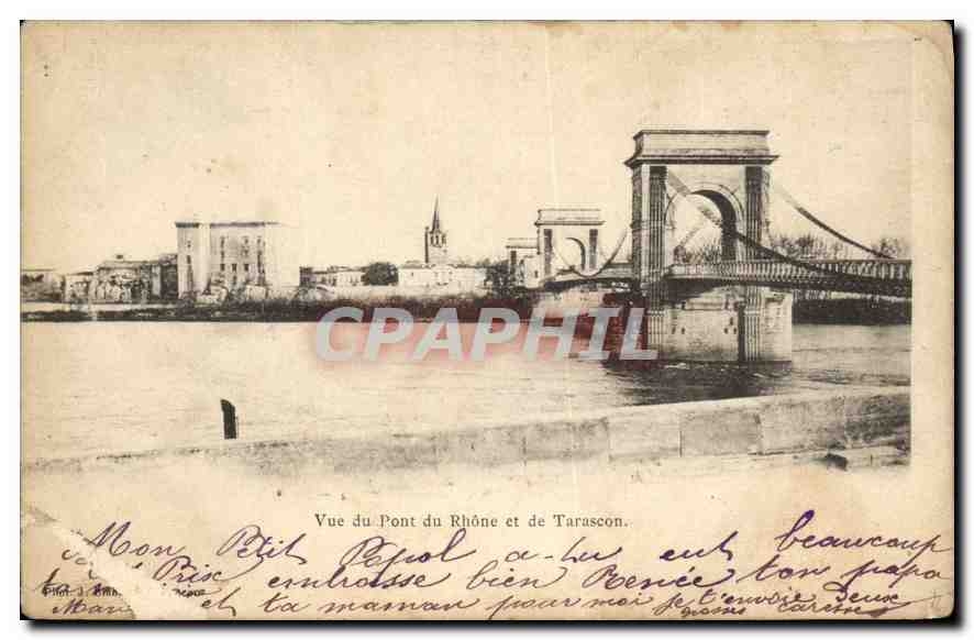 CPA Vue du Pont du Rhone et de Tarascon 