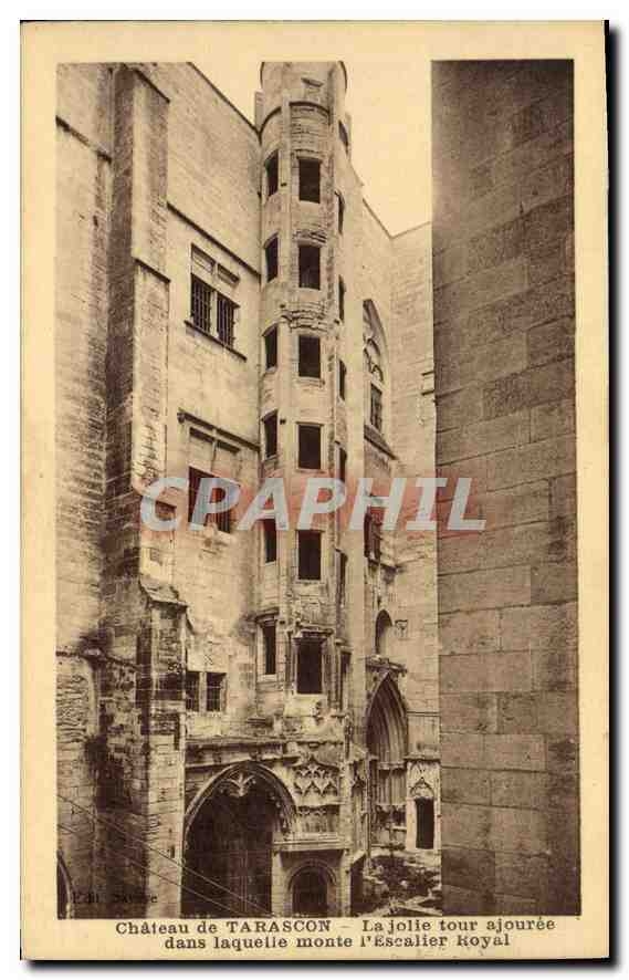 CPA Chateau de Tarascon La jolie tour ajouree dans laquelle monte l'Escalier Royal