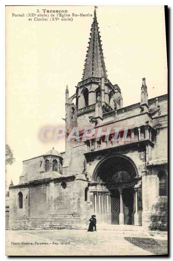 CPA Tarascon Portail de l'Eglise Ste Marthe et Cloches