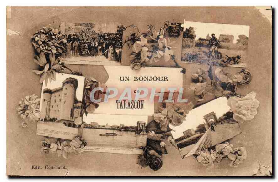 CPA Un Bonjour de Tarascon 