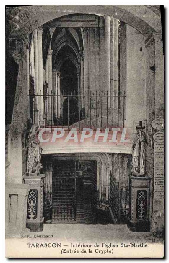 CPA Tarascon Interieur de l'Eglise Ste Marthe Entree de la Crypte