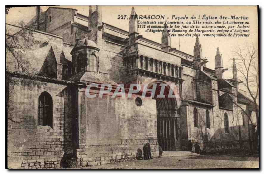 CPA Tarascon Facade de l'Eglise Ste Marthe