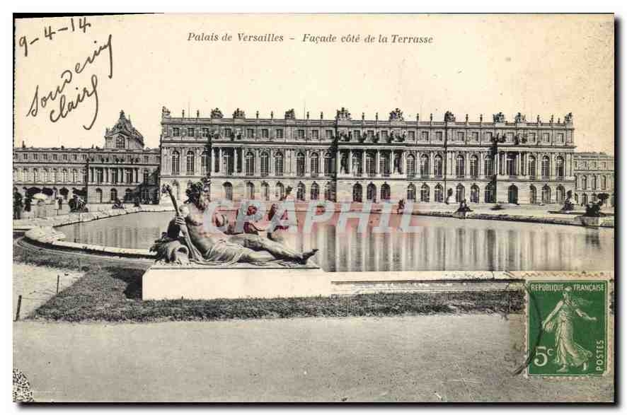 CPA Palais de Versailles Facade cote de la Terrasse 