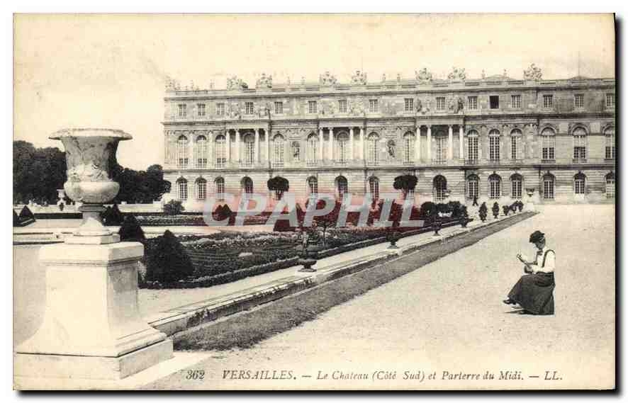 CPA Versailles Le Chateau Cote Sud et Parterre du Midi 