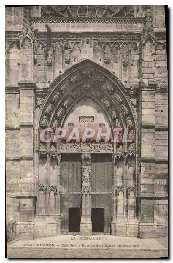 CPA Vernon Details du Porche de l'Eglise Notre Dame 