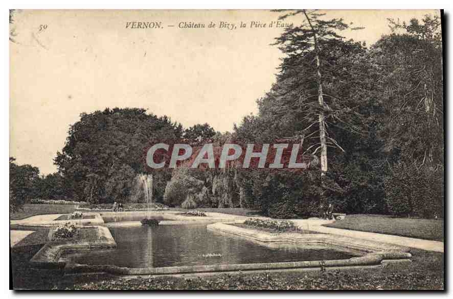 CPA Vernon Chateau de Bizy la Piece d'Eau