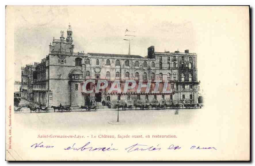 CPA Saint Germain en Laye Le Chateau facade Ouest en restauration