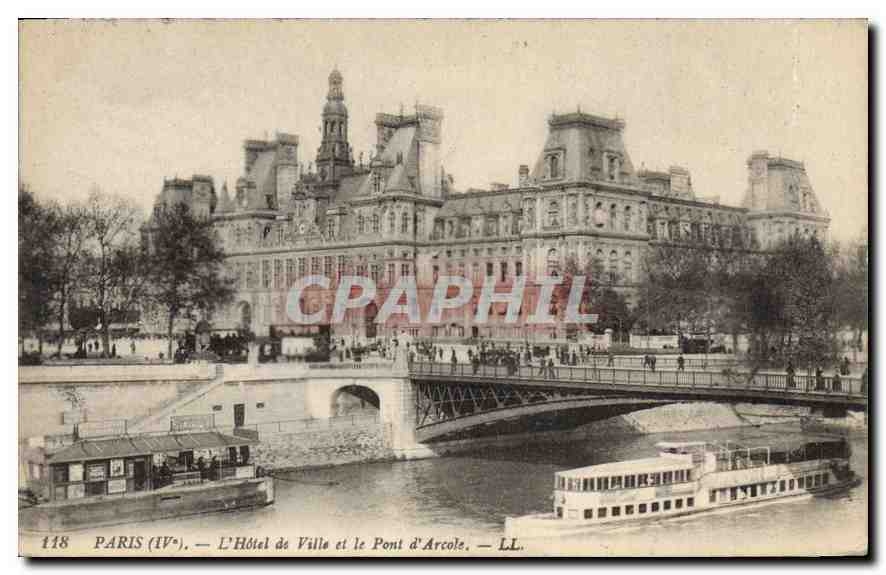 CPA Paris L'Hotel de Ville et le Pont d'Arcole 