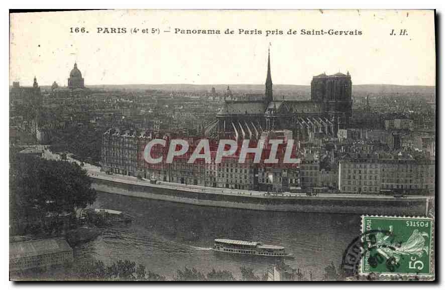 CPA Paris Panorama de Paris pris de Saint Gervais 