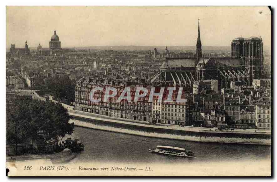 CPA Paris Panorama vers Notre Dame