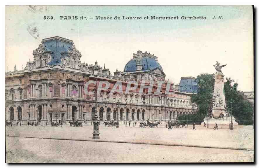 CPA Paris Musee du Louvre et Monument Gambetta