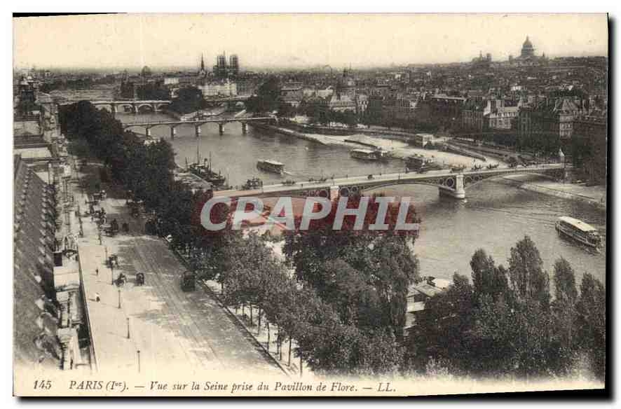 CPA Paris Vue sur la Seine prise du Pavillon de Flore