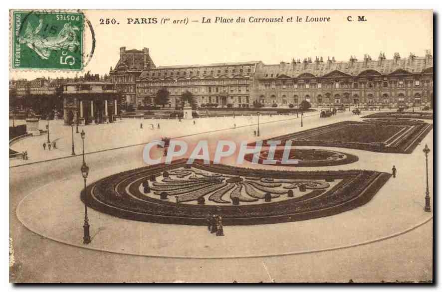 CPA Paris La Place du Carrousel et le Louvre