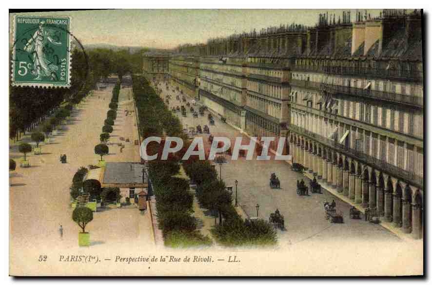 CPA Paris Ier Perspective de la rue de Rivoli