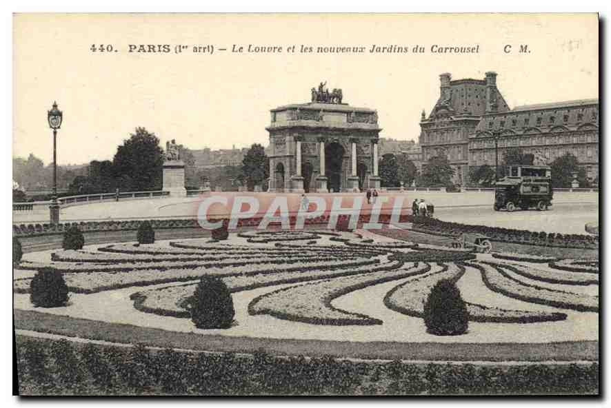 CPA Paris Ier arrt le Louvre et les nouveaux jardins du carrousel 