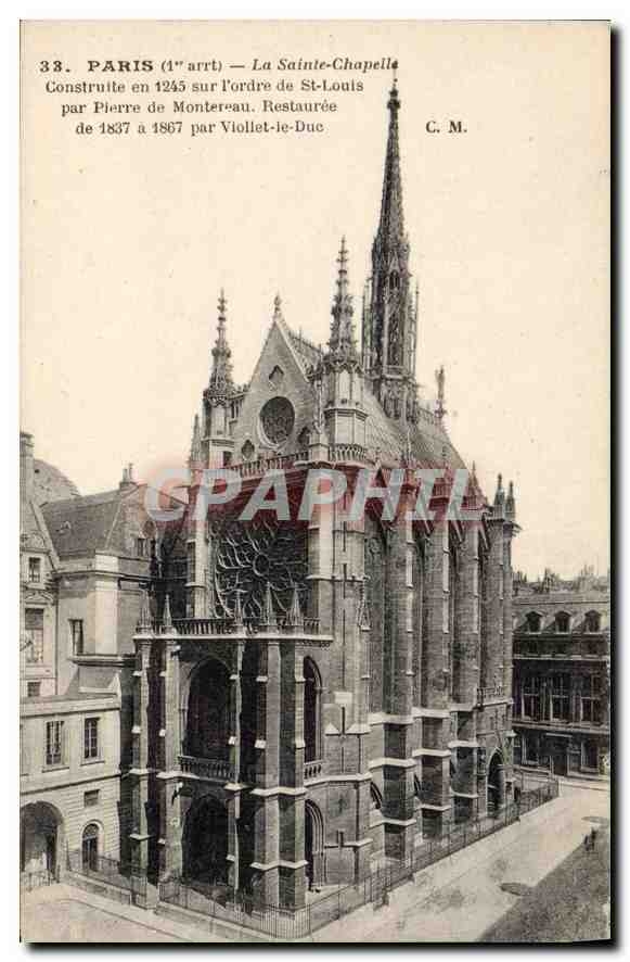 CPA Paris Ier arrt la Sainte Chapelle construite en 1245 sur l'ordre de St Louis par Pierre de Montr