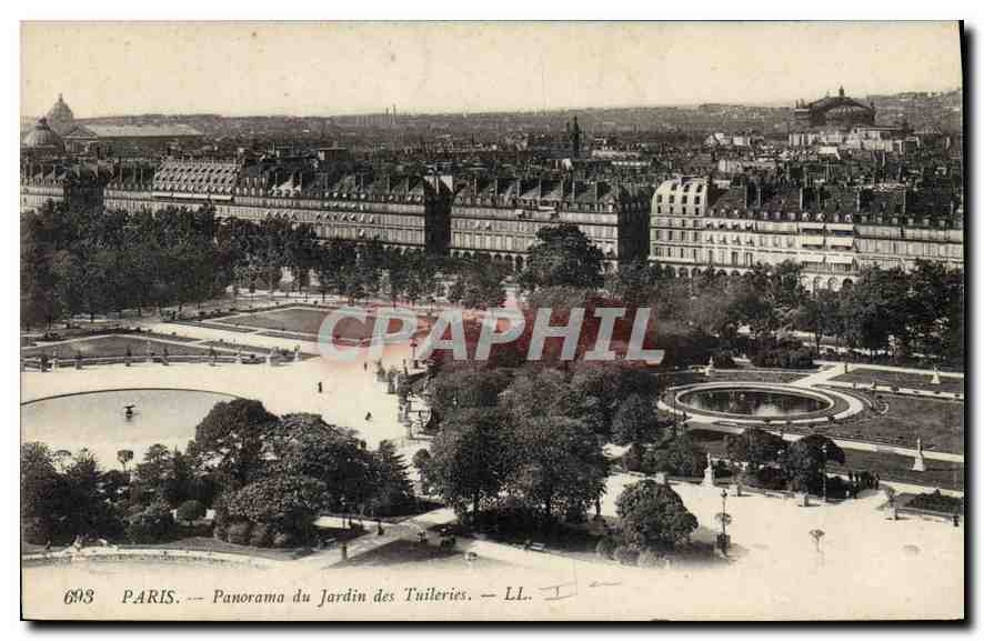CPA Paris Panorama du jardin des Tuileries
