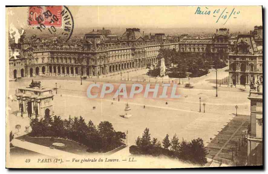 CPA Paris Ier vue generale du Louvre