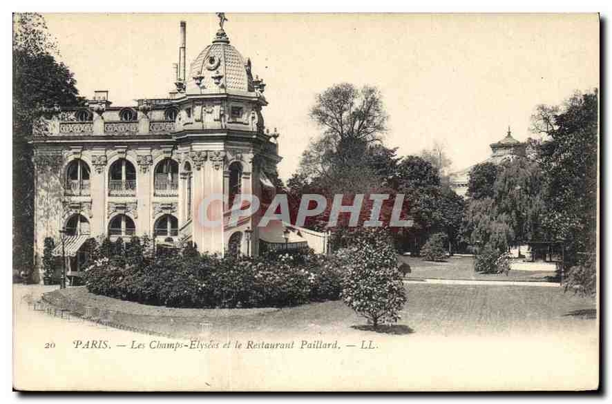 CPA Paris Les Champs Elysees et le Restaurant Paillard