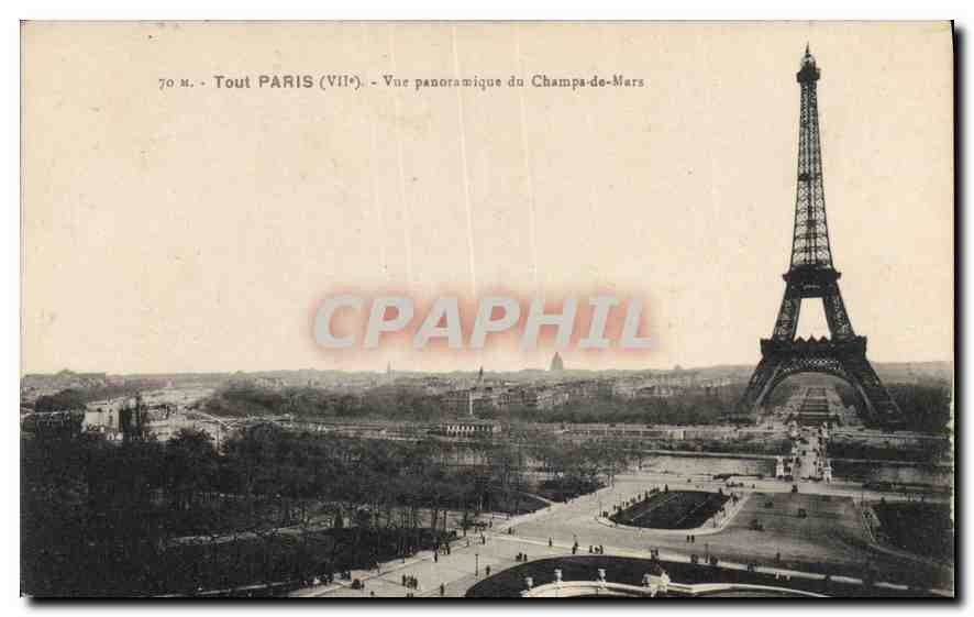 CPA Tour Paris VII vue panoramique du Champ de Mars Tour Eiffel