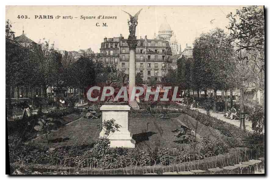 CPA Paris 9 arrt Square d'Anvers