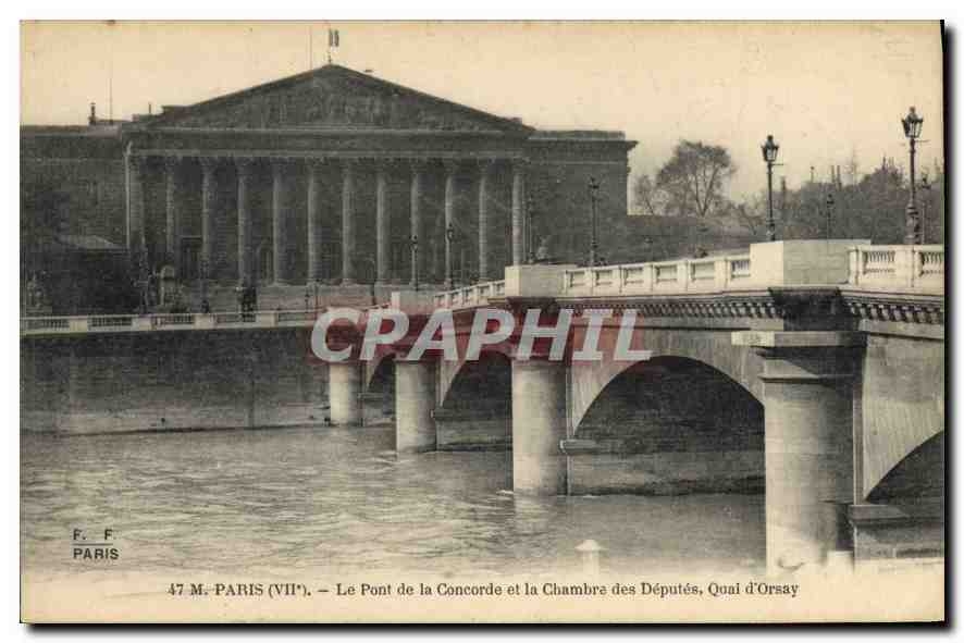 CPA Paris VII Le Pont de la Concorde et la Chambre des Deputes Quai d'Orsay 
