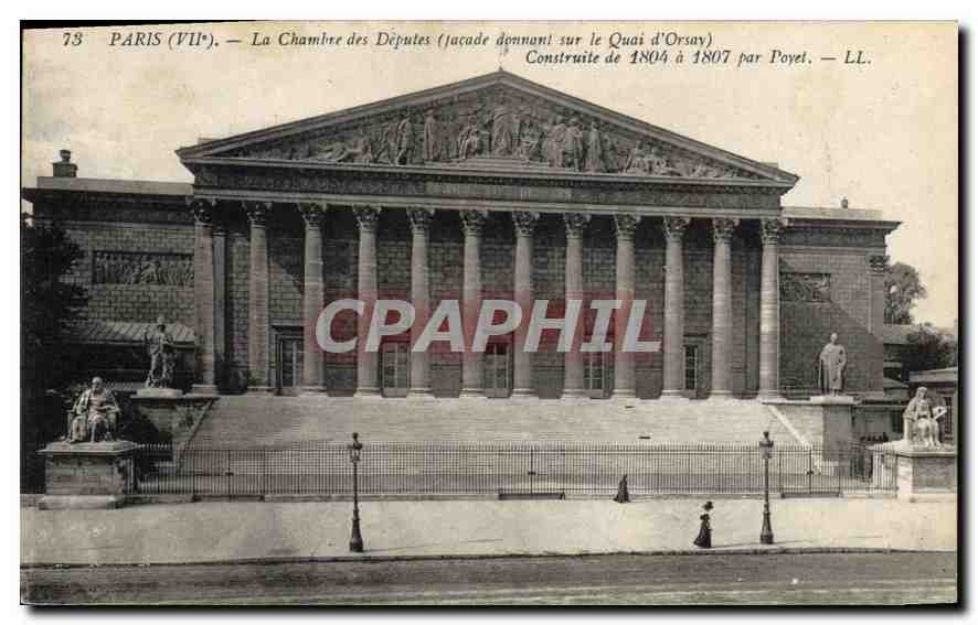 CPA Paris VII La chambre des Deputes facade donnant sur le Quai d'Orsay construite de 1804 a 1807 pa
