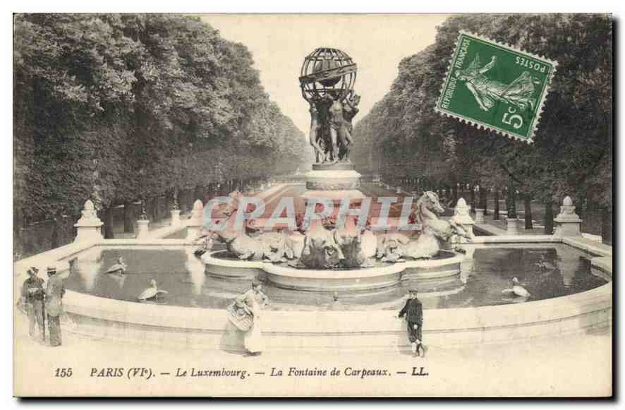 CPA Paris Le Luxumbourg La Fontaine de Carpeaux